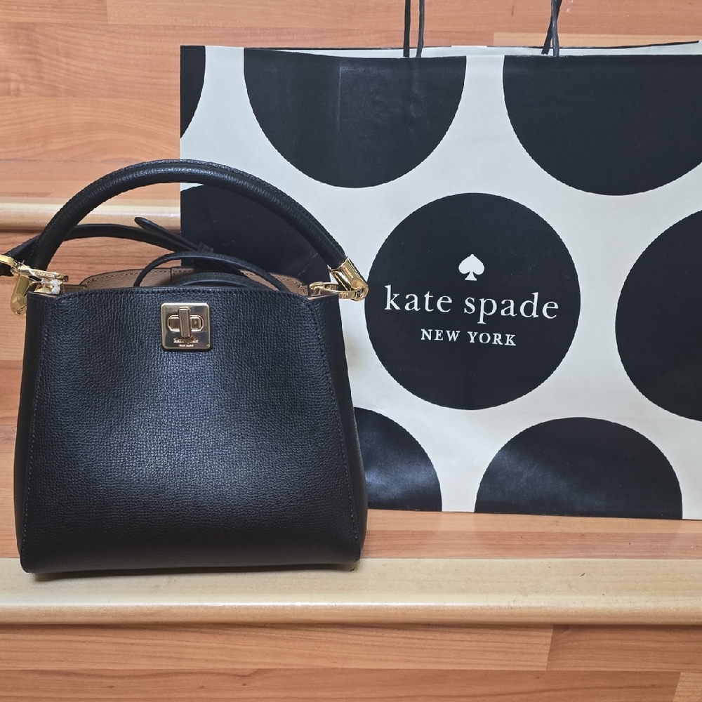 Kate Spade Black Satchel with Gold Accents